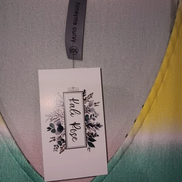 Colorful Striped V-Neck Women's Top Honey Me Curvy 3xl - Picture 8 of 8